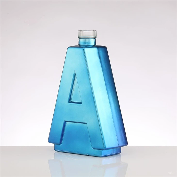 Vintage Blue Liquor Bottle